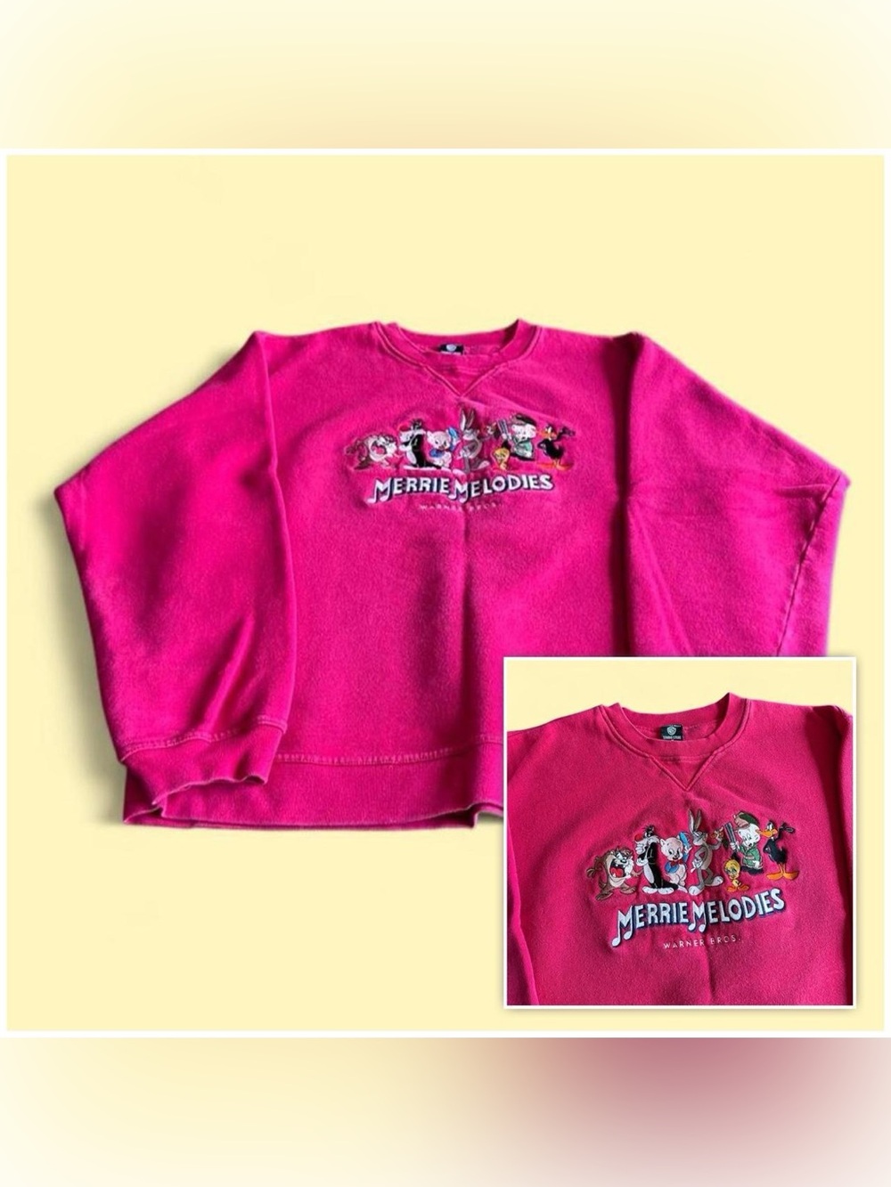 Vintage Warner Bros Merrie Melodies Embroidered Sweatshirt Women’s M